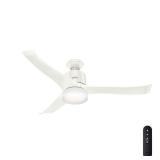 Hunter WiFi 54" Symphony Fresh White Ceiling Fan with Light with Integrated Control System - Handheld