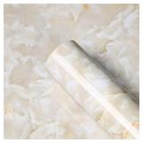 Homease Marble Contact Paper Peel and Stick Wallpaper for Kitchen Countertops Cabinets Furniture Self Adhesive Vinyl Film Waterproof Decorative PVC Film Gray Yellow 24 X 196 in