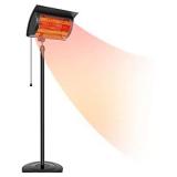 Simple Deluxe Standing Heater Patio Outdoor Balcony, Courtyard with Overheat Protection, 750W/1500W