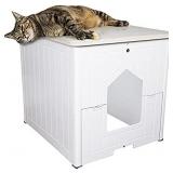Palram Cat Litter Box Furniture, Enclosed Litter Tray for Cats, Kitty End Table, Hidden Pet House Enclosure, Feline Hideaway