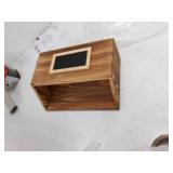 rustic burnt wood chalk board keepsake box