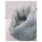 Furhaven Pet Bed for Cats and Small Dogs - Minky Plush and Velvet Wraparound Calming Hug Bed, Washable, Aquamarine, 24-Inch