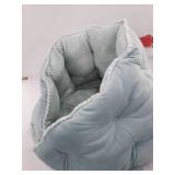 Furhaven Pet Bed for Cats and Small Dogs - Minky Plush and Velvet Wraparound Calming Hug Bed, Washable, Aquamarine, 24-Inch