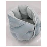 Furhaven Pet Bed for Cats and Small Dogs - Minky Plush and Velvet Wraparound Calming Hug Bed, Washable, Aquamarine, 24-Inch