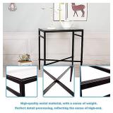 SEEKELEGANT Modern Black End Table, Glass Side Table with Metal Frame, Rectangular Bedside Table, Small Coffee Accent Table for Living Room, 22" x 12.4" x 24"