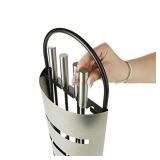 Mind Reader COOLFIRE4-SIL 4 Piece Stand Alone Fire Place Set, Steel Construction, Includes Stand, Brush, Shovel/Scooper, Poker, Tongs Black