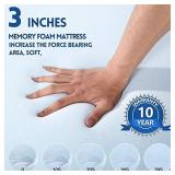 3 Inch Cool Gel Memory Foam Mattress Topper Queen Size Bed,Removable Soft Cover, Comfort Body Support & Pressure Relief