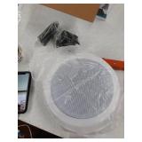 Pyle 5.25 Pair Bluetooth Flush Mount In-wall In-ceiling 2-Way Speaker System Quick Connections Changeable Round/Square Grill Polypropylene Cone & Polymer Tweeter Stereo Sound 150 Watt (PDICBT552RD