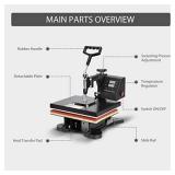 VIVOHOME Swing Away Clamshell Printing Sublimation Heat Press Transfer Machine for T-Shirt 12 x 10 Inch