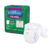 FitRight Ultra Adult Diapers, Disposable Incontinence Briefs with Tabs, Heavy Absorbency, Medium, 32"-42", 4 packs of 20 (80 total)