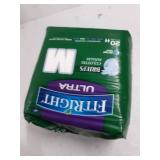 FitRight Ultra Adult Diapers, Disposable Incontinence Briefs with Tabs, Heavy Absorbency, Medium, 32"-42", 4 packs of 20 (80 total)