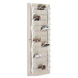 Whitmor Non Slip Door Shoe Rack-36 Fold Up, Nonslip Bars, 36-PAIR, White