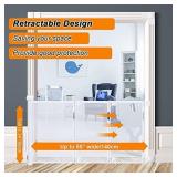 Retractable Dog Gate, PRObebi Baby Gate Retractable 34 Tall Extends to 55/140cm, Retractable Safety Gate for Stairs, Doorways, Hallways, Indoor, Outdoor (White)