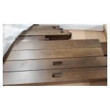 Nathan James Hylie Nailhead Wood Pub-Height Counter Bar Stool 24" Gray Fabric Cushion Dark Brown Finish