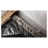 Nathan James Hylie Nailhead Wood Pub-Height Counter Bar Stool 24" Gray Fabric Cushion Dark Brown Finish