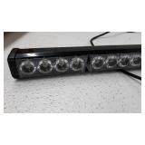 LE-JX Traffic Advisor Light Bar 35.5 Inch 13 Flash Patterns 32 Led Warning Emergency Strobe Light Bar Directional Flashing Led Safety Lights with Cigar Lighter (35.5 Inch, Yellow/White)