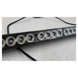 LE-JX Traffic Advisor Light Bar 35.5 Inch 13 Flash Patterns 32 Led Warning Emergency Strobe Light Bar Directional Flashing Led Safety Lights with Cigar Lighter (35.5 Inch, Yellow/White)