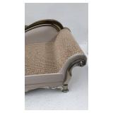 Sofa shape scratchboard for cats with fur mat