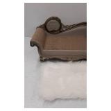 Sofa shape scratchboard for cats with fur mat