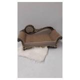 Sofa shape scratchboard for cats with fur mat