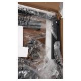 CRDOKA Snack Side Table, Rustic C Shaped End Table with Metal Frame, Sturdy Couch Table for Laptop Sofa Living Room Bedroomï¼Dark Walnutï¼