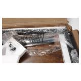 CRDOKA Snack Side Table, Rustic C Shaped End Table with Metal Frame, Sturdy Couch Table for Laptop Sofa Living Room Bedroomï¼Dark Walnutï¼