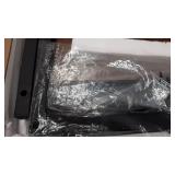 CRDOKA Snack Side Table, Rustic C Shaped End Table with Metal Frame, Sturdy Couch Table for Laptop Sofa Living Room Bedroomï¼Dark Walnutï¼