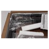 CRDOKA Snack Side Table, Rustic C Shaped End Table with Metal Frame, Sturdy Couch Table for Laptop Sofa Living Room Bedroomï¼Dark Walnutï¼