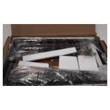 CRDOKA Snack Side Table, Rustic C Shaped End Table with Metal Frame, Sturdy Couch Table for Laptop Sofa Living Room Bedroomï¼Dark Walnutï¼