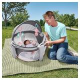 Fisher-Price On-The-Go Baby Dome, Rosy Windmill, Grey/Pink