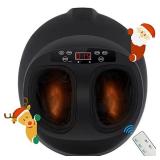 REHOOPEX Foot Massager Machine with Heat, Electric Shiatsu Foot Massagers with Air Compression, Deep Kneading Therapy for Plantar Fasciitis Relief, Multi-Level Settings for Home/ Office Use