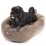 24" Stone Suede Bagel Dog Bed By Majestic Pet Products