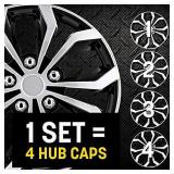 Pilot Automotive WH553-16S-BS Black/Silver 16 Inch 16" Spyder Performance Wheel Cover | Pack of 4 | Fits Toyota Volkswagen VW Chevy Chevrolet Honda Mazda Dodge Ford and Others