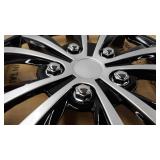 Pilot Automotive WH553-16S-BS Black/Silver 16 Inch 16" Spyder Performance Wheel Cover | Pack of 4 | Fits Toyota Volkswagen VW Chevy Chevrolet Honda Mazda Dodge Ford and Others