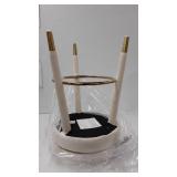 gold and cream colored stool that swivels