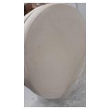 gold and cream colored stool that swivels