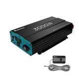 Renogy 3000W Pure Sine Wave Inverter 12V DC to 120V AC Converter for Home, RV, Truck, Off-Grid Solar Power Inverter 12V to 110V with Built-in 5V/2.1A USB Port, AC Hardwire Port, Remote Controller