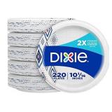 Dixie Paper Plates, 10 1/16 inch, Dinner Size Printed Disposable Plate, 220 count (5 packs of 44 Plates), Packaging and Design May Vary