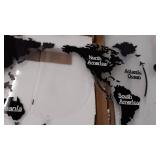 Meshin World Map Wall Clock Nordic Modern Minimalist Decoration Acrylic Hanging Clock Modern Wall Art Decoration for Home Bedroom Office Creative (15.75X30.50 Inch)