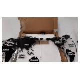 Meshin World Map Wall Clock Nordic Modern Minimalist Decoration Acrylic Hanging Clock Modern Wall Art Decoration for Home Bedroom Office Creative (15.75X30.50 Inch)