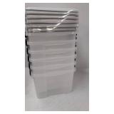 IRIS USA Weathertight Plastic Storage Bin Tote Organizing Container with Durable Lid and Seal and Secure Latching Buckles, Clear, 19Qt (6 count)