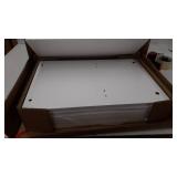 Haotian FBT48-W, Sofa Side Table End Table Coffee Table on Wheels with 2 Storage Shelves & Tablet Holder, White