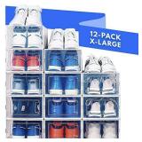 Shoe Organizer Shoe Storage - Shoe Boxes Clear Plastic Stackable, Plastic Shoe Box. Sneaker Shoe Containers, Shoes Organizer for Closet Organizers and Storage Bins, Shoe Cubby (X-Large)