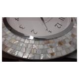 FirsTime & Co.Â® Vivien Ivory Pearl Mosaic Clock, American Crafted, Ivory Pearl, 19.5 x 1.75 x 19.5 in, (31152)