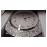 FirsTime & Co.Â® Vivien Ivory Pearl Mosaic Clock, American Crafted, Ivory Pearl, 19.5 x 1.75 x 19.5 in, (31152)