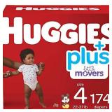 Huggies Little Movers Plus Diapers, Size 4 (174-Count)