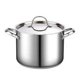Cooks Standard 8-Quart Classic Stainless Steel Stockpot with Lid, 8-QT, Silver