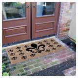 Rubber-Cal French Coat of Arms Fleur De Lis Doormat, 24 x 57, Brown (10-102-024)