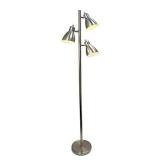 Simple Designs Home LF2007-BSN Simple Designs, Brushed Nickel Metal 3-Light Tree Floor Lamp, Finish
