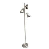 Simple Designs Home LF2007-BSN Simple Designs, Brushed Nickel Metal 3-Light Tree Floor Lamp, Finish